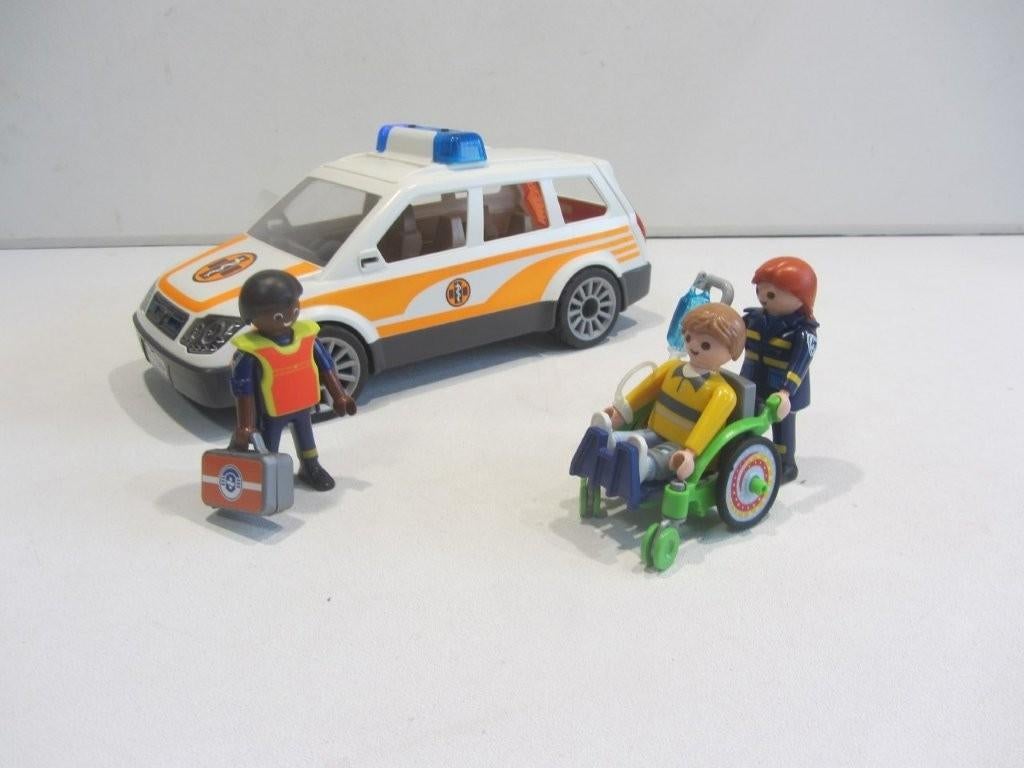 Playmobil Medische ambulance auto  71037 met licht en geluid, Ophalen of Verzenden, Gebruikt, Los playmobil