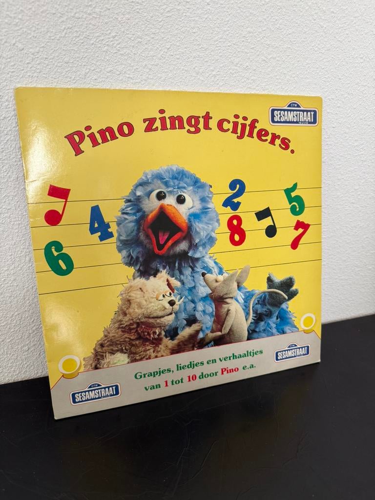 Vinyl lp sesamstraat Pino zingt cijfers, Ophalen, Gebruikt, Verhaal of Sprookje, 6 tot 9 jaar