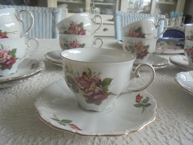 10 x kop en schotel roos Bavaria porselein, Ophalen of Verzenden