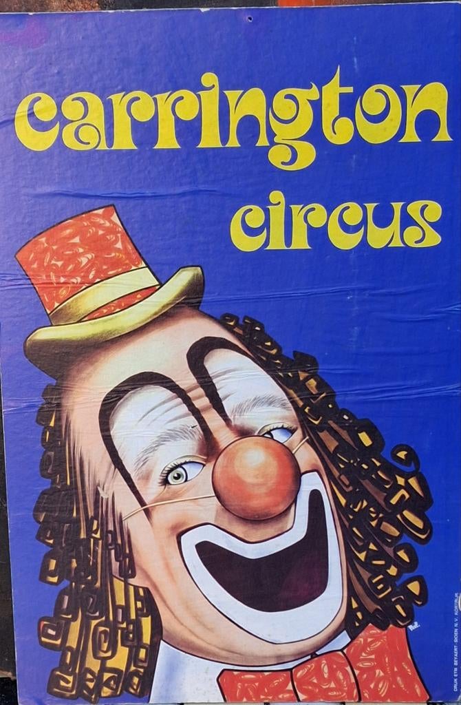Circus poster. CARRINGTON Circus. Oud. 30/45 cm., Verzamelen, Posters, Ophalen, A1 t/m A3, Overige onderwerpen, Rechthoekig Staand