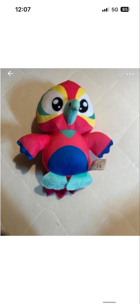 Kleurrijke Knuffel Papegaai - Zacht en Speels, Kinderen en Baby's, Ophalen of Verzenden, Zo goed als nieuw, Overige typen