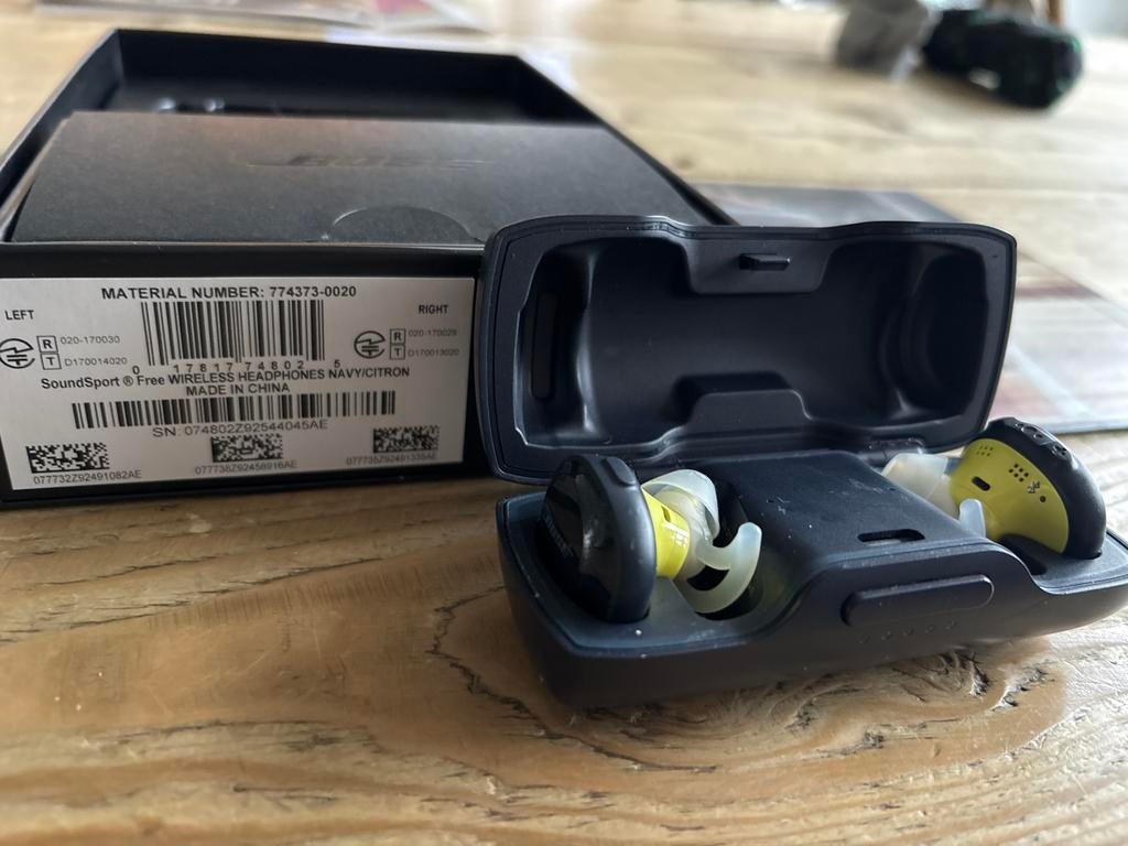 Bose SoundSport Free Draadloze Oordopjes - Geel, Ophalen of Verzenden, Zo goed als nieuw, Overige merken, Draadloos