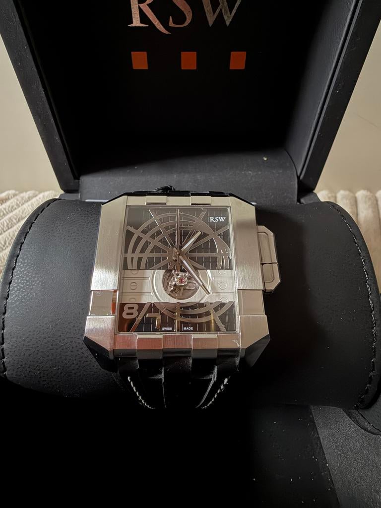 RSW Open Heart Automaat Swiss Horloge, Overige merken, Staal, Polshorloge, Overige materialen