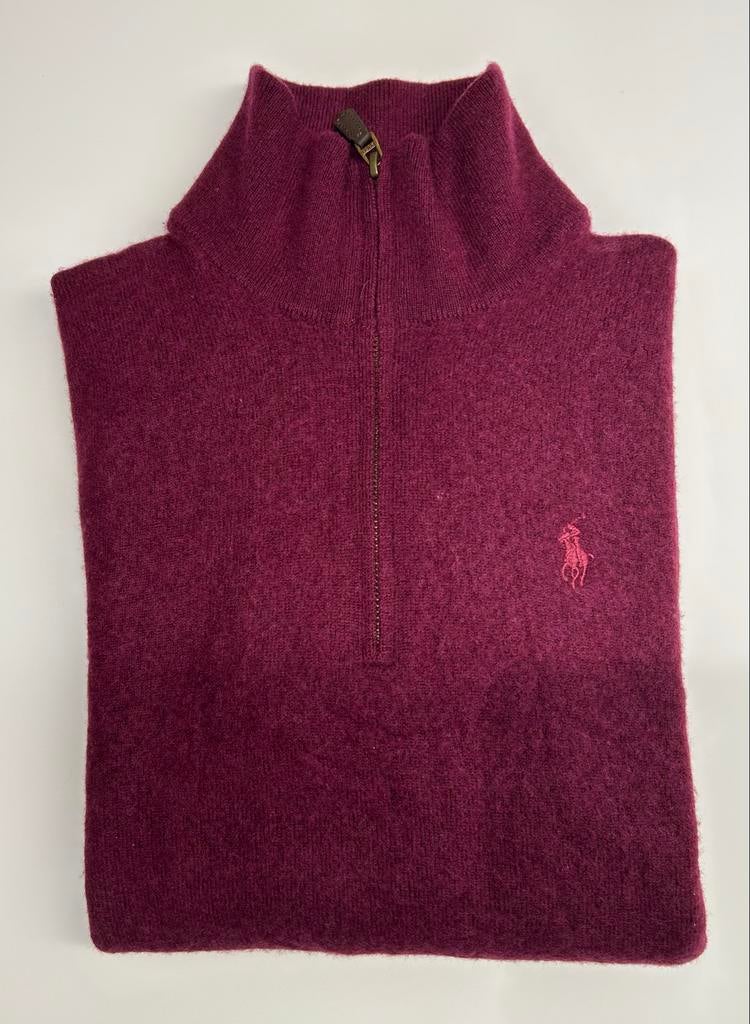 Polo Ralph Lauren trui met rits - Bordeauxrood, Ophalen of Verzenden, Zo goed als nieuw, Maat 46 (S) of kleiner, Rood