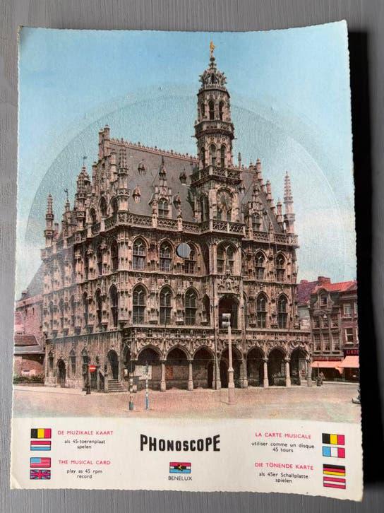 Muzikale Kaart Oudenaarde Raadhuis met Grammofoonplaatje, Ophalen of Verzenden, 1960 tot 1980, Ongelopen