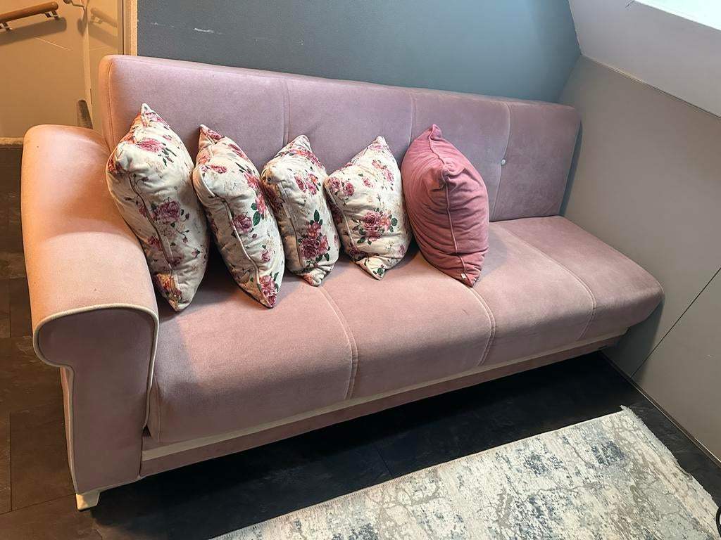 Fauteuil en 3-persoons slaapbank set, Huis en Inrichting, Ophalen of Verzenden, Zo goed als nieuw, Tweepersoons, Overige maten