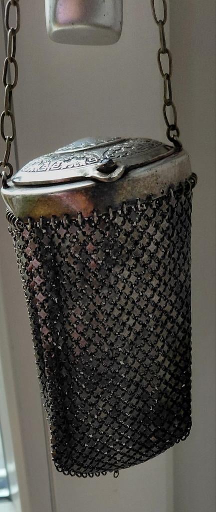 malienkolder beursje,ANTIEK KLEDERDRACHT UNIEK, Antiek en Kunst, Antiek | Goud en Zilver, Verzenden