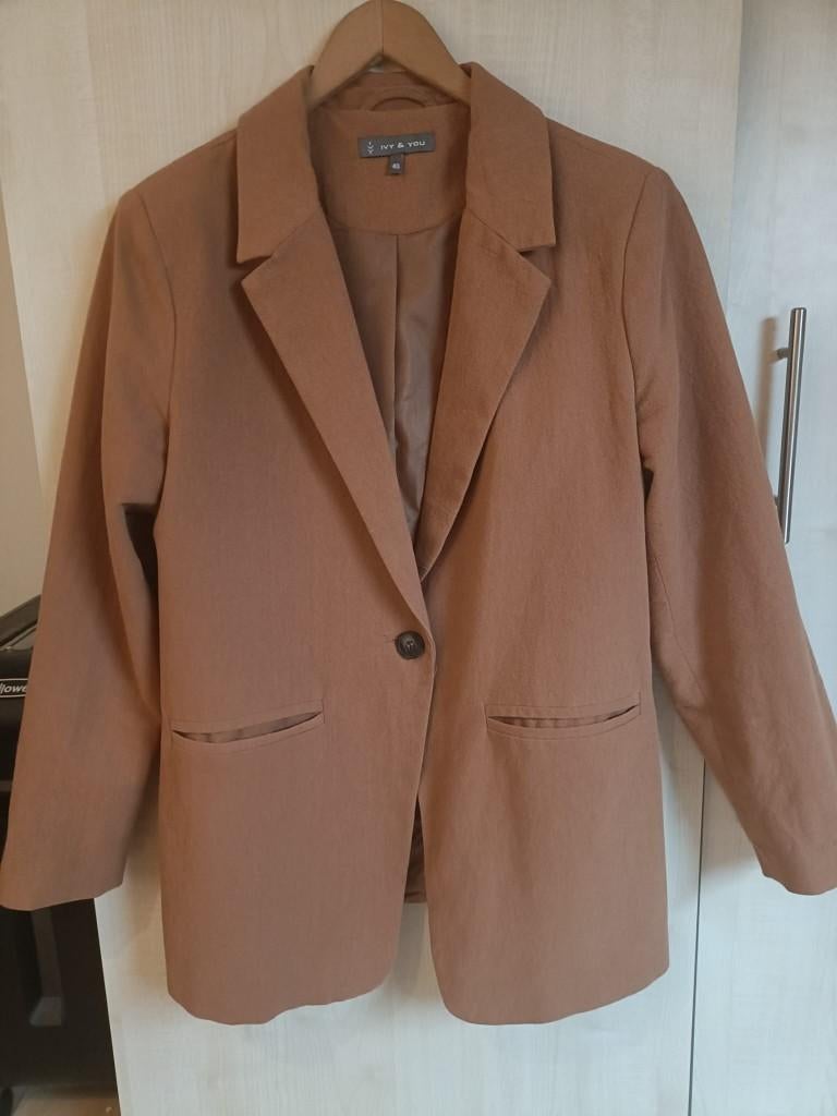 Blazer - cognackleurig mt 42, Kleding | Dames, Jasjes, Kostuums en Pakken, Bruin, Maat 42/44 (L), Ophalen of Verzenden, Zo goed als nieuw
