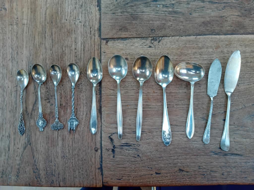 Diverse verzameling zilverkleurig bestek, Ophalen of Verzenden