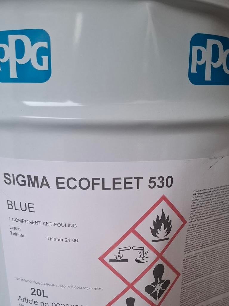 Sigma ecofleet 530 antifouling per 5 en 20liter blauw, Ophalen of Verzenden, Nieuw, Verven
