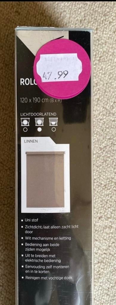 Rolgordijn 120x190 cm - Lichtdoorlatend, 100 tot 150 cm, Bruin, Nieuw, Ophalen of Verzenden
