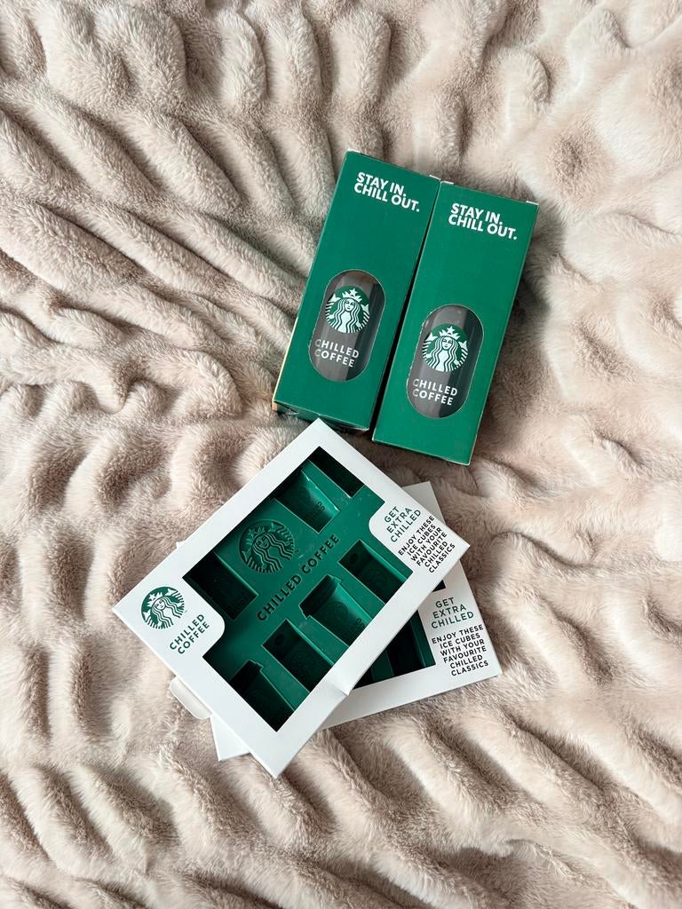 Starbucks | IJskoffie glazen inclusief ijsblokjes maker, Glas of Glazen, Nieuw, Ophalen of Verzenden, Glas