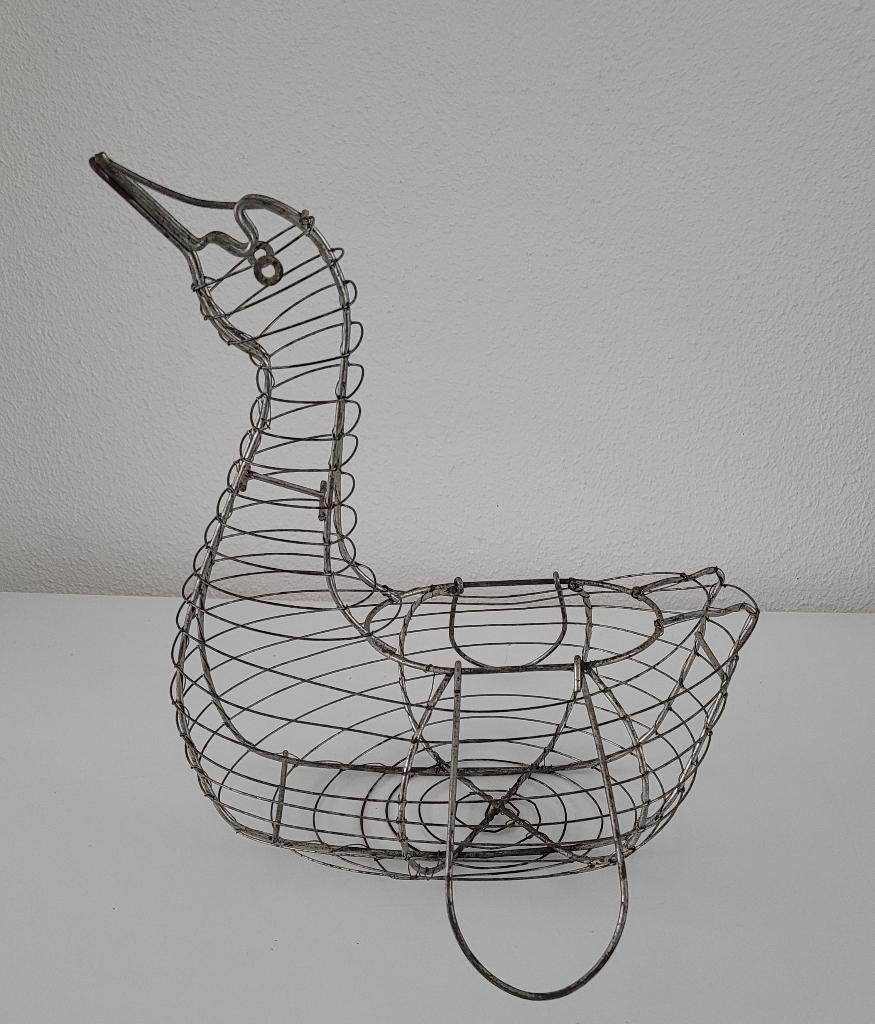 Oude brocante draadmand /eend, Antiek en Kunst, Curiosa en Brocante, Ophalen of Verzenden