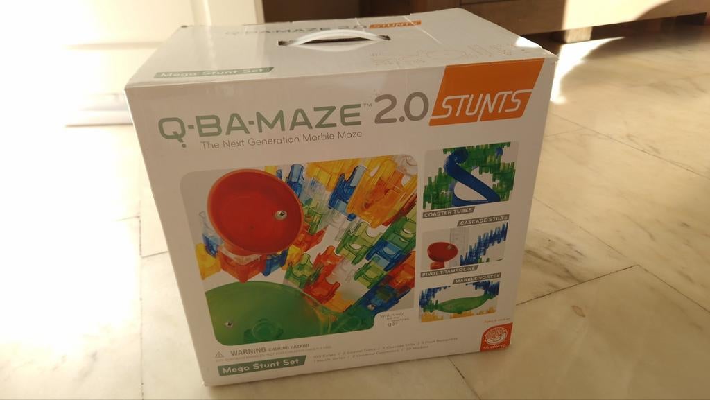 Q-BA-MAZE 2.0 Mega Stunt knikkerbaan - Mindware, Ophalen of Verzenden, Gebruikt, Overige typen