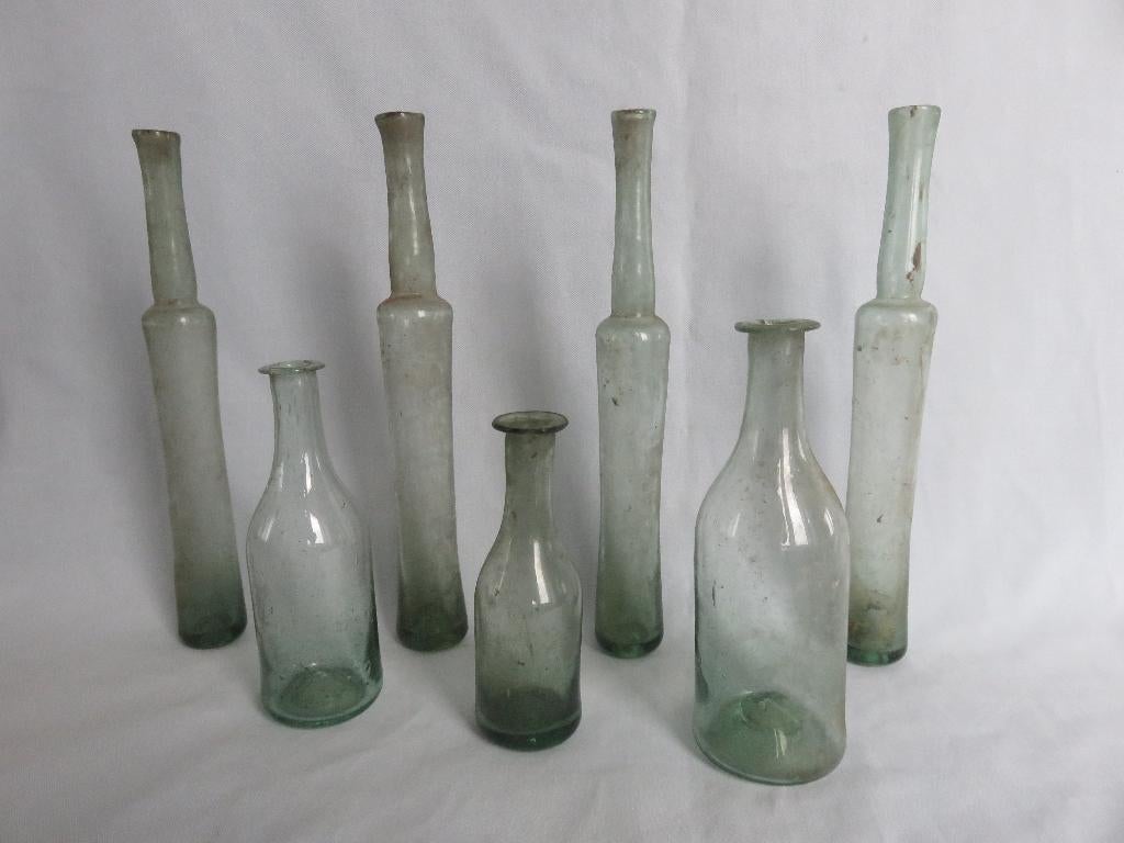 Haarlemse olie flesjes in glas - 18e eeuw - bodemvondst, Antiek en Kunst, Ophalen of Verzenden