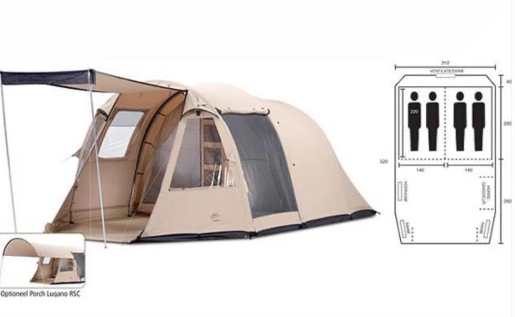 Bardani Salerno 4 tent inclusief luifel, Ophalen, Gebruikt, Tot en met 4