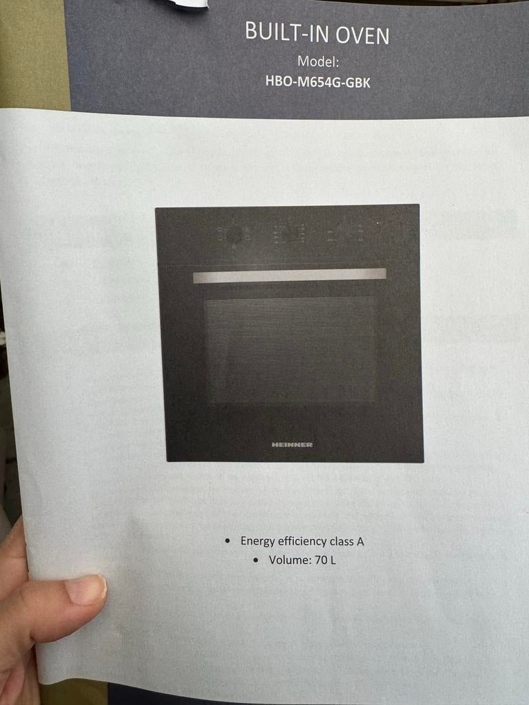 Heinner Oven HBO-M654G-GBK, 70 L, 45 tot 60 cm, Gebruikt, Oven, 60 cm of meer