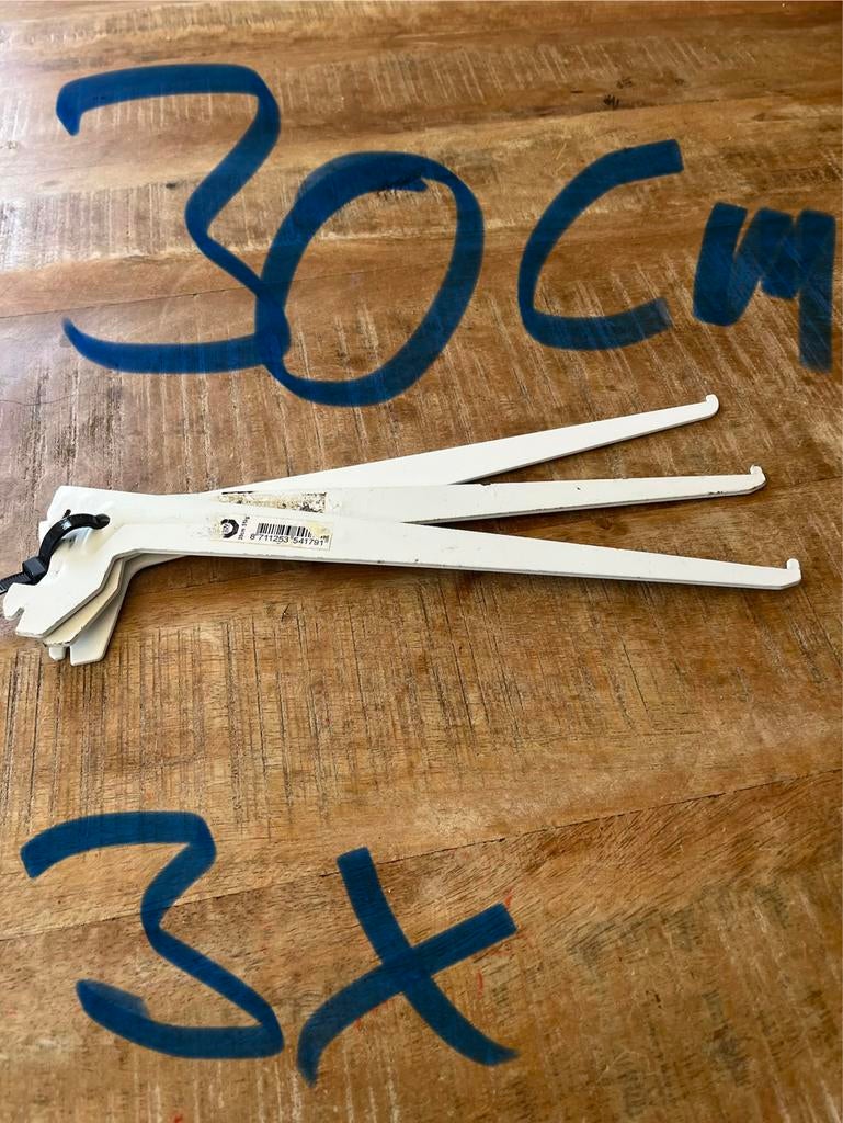 Drager voor wandrail - 3 stuks, 30cm wit, Ophalen of Verzenden, Gebruikt