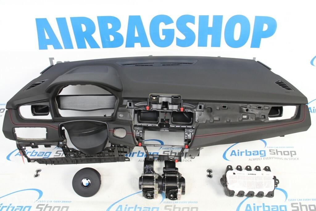 Airbag set - Dashboard M zwart rode stiksel BMW 2 F45 F46, Gebruikt, Ophalen of Verzenden