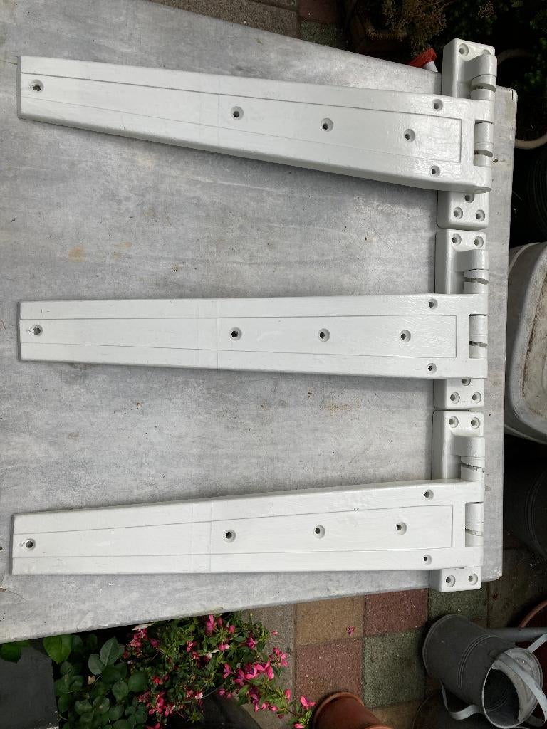 Zware scharnieren 3stuks L58x H23x B6,5 cm voor hekken, Stal, Ophalen, Gebruikt, IJzer, Scharnier