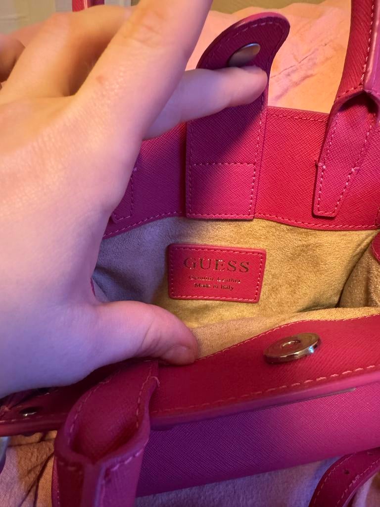 Guess Tas Roze Christina, Ophalen of Verzenden, Zo goed als nieuw, Roze, Handtas