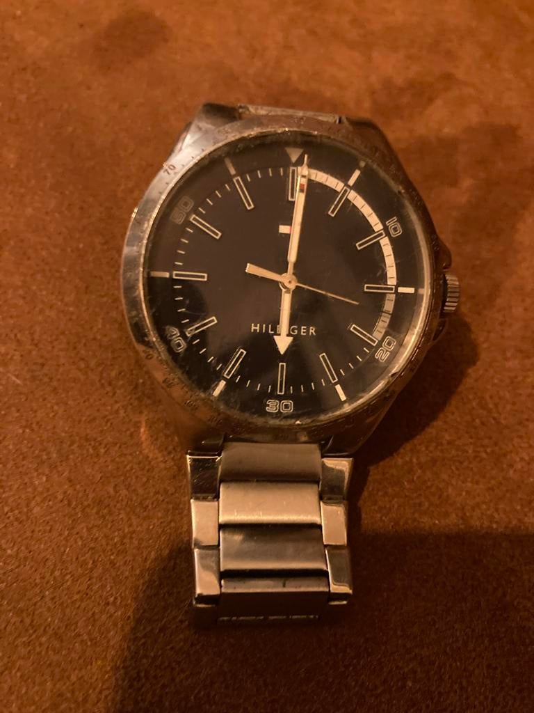 Tommy Hilfiger heren horloge 100% origineel, Overige merken, Gebruikt, Staal, Polshorloge