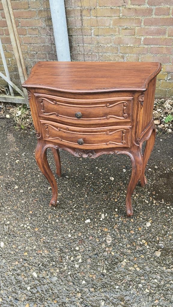 Frans stijl kastje met 2 laden op cabriolepoten, Ophalen