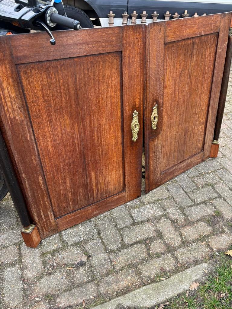 Antieke houten deuren met messing beslag, Ophalen of Verzenden