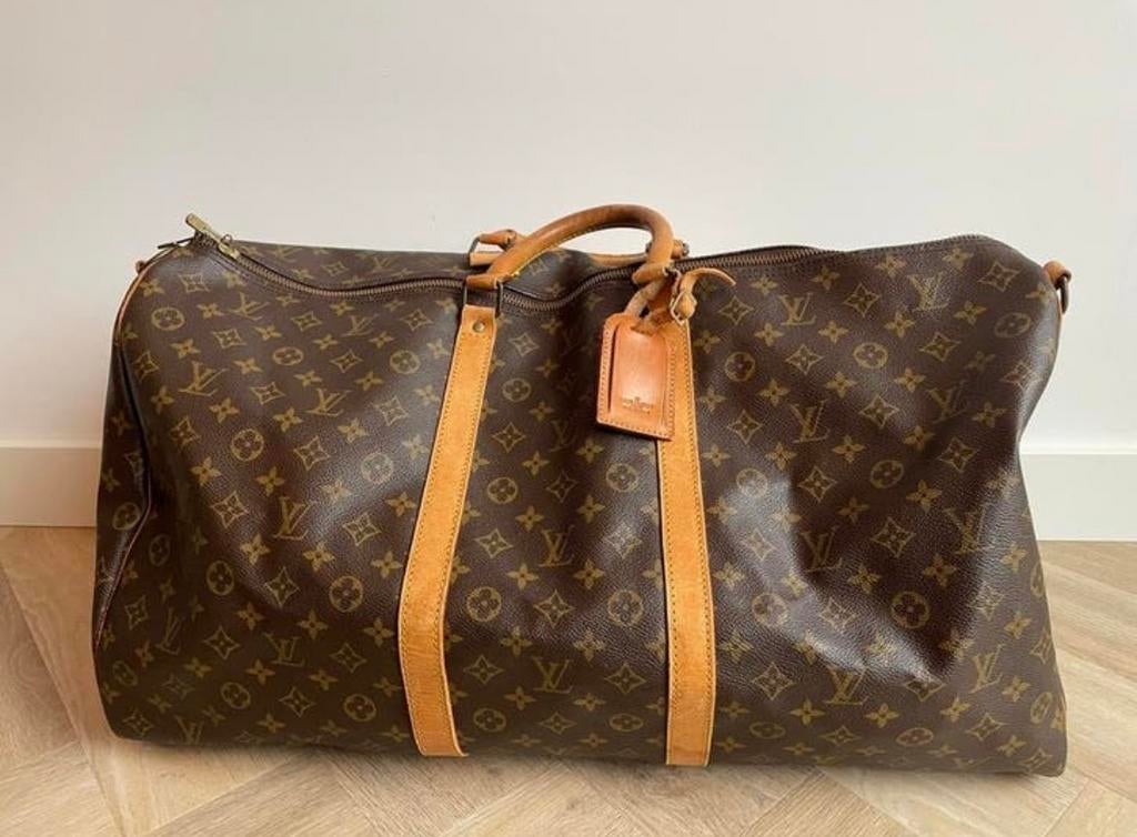 Louis Vuitton Keepall 60 Monogram Reistas, 1988, Gebruikt, 20 tot 30 cm, Bruin, Ophalen of Verzenden