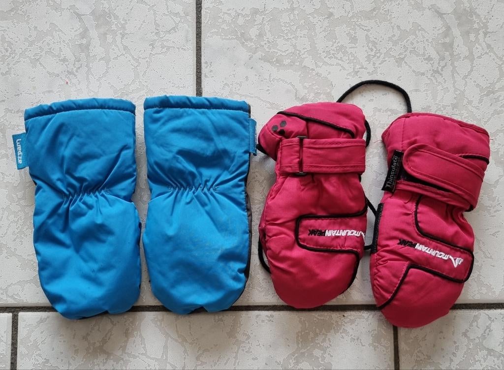 Set van 2 paar warme kinderwanten (handschoenen), Kinderen en Baby's, Gebruikt, Jongetje of Meisje, Wanten, Ophalen of Verzenden