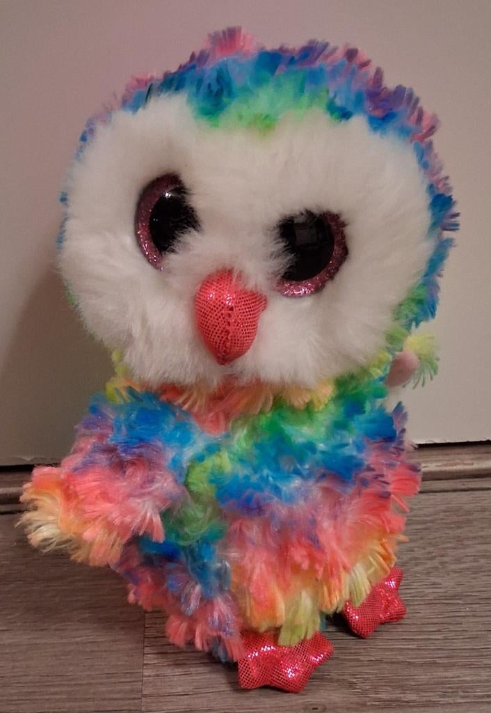 Ty beanie boo uil Owen 16 cm, Ophalen of Verzenden, Zo goed als nieuw, Overige typen