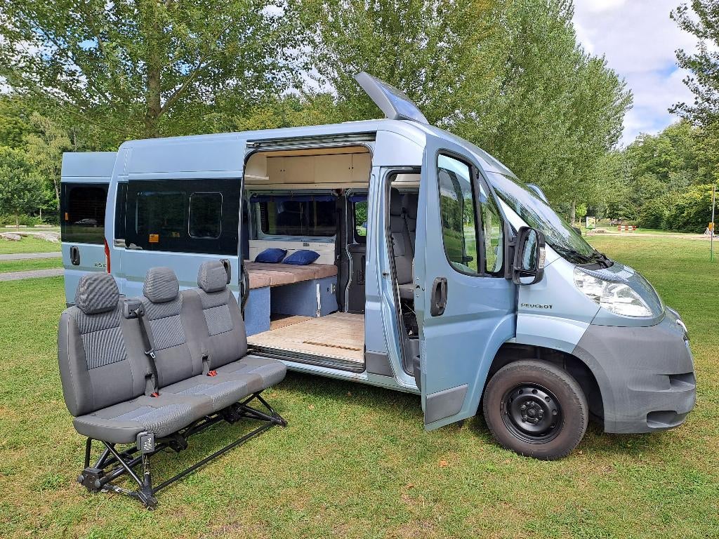 Peugeot Boxer L2H2 camper 6 gordels trekhaak, flex. indeling, Caravans en Kamperen, Campers, Overige merken, Omvormer, Ford, Tot en met 3