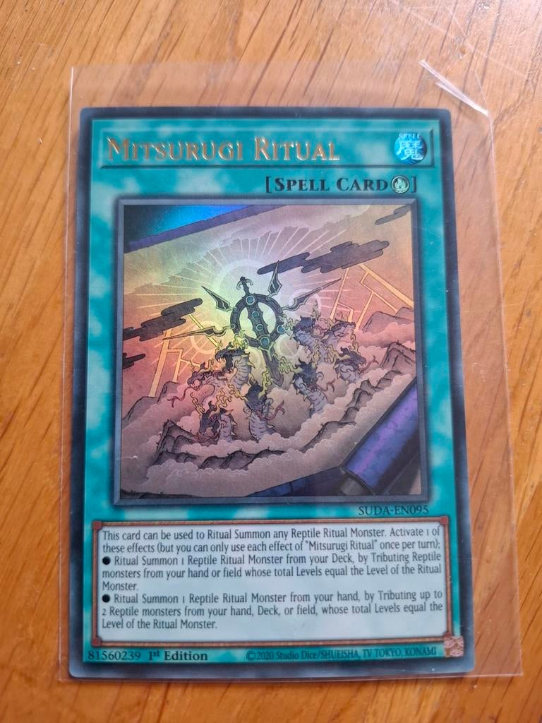 Mitsurugi Ritual  SUDA  Ultra Rare 1st  Ed  NM, Ophalen of Verzenden, Nieuw, Losse kaart, Foil
