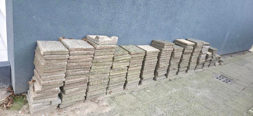 Stapel betontegels / tuintegels, Ophalen, Gebruikt, Beton, Terrastegels