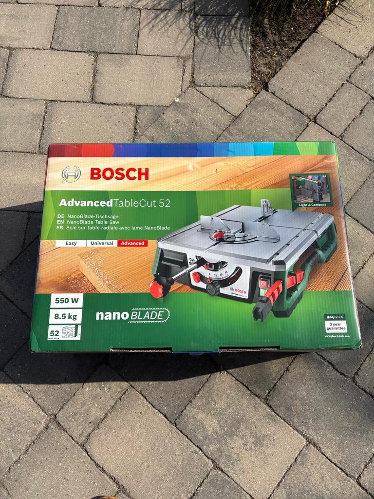 Bosch Advanced Tablecut 52 Zaagtafel - Zeer Goede Staat, Overige typen, 600 tot 1200 watt, Ophalen of Verzenden, Zo goed als nieuw