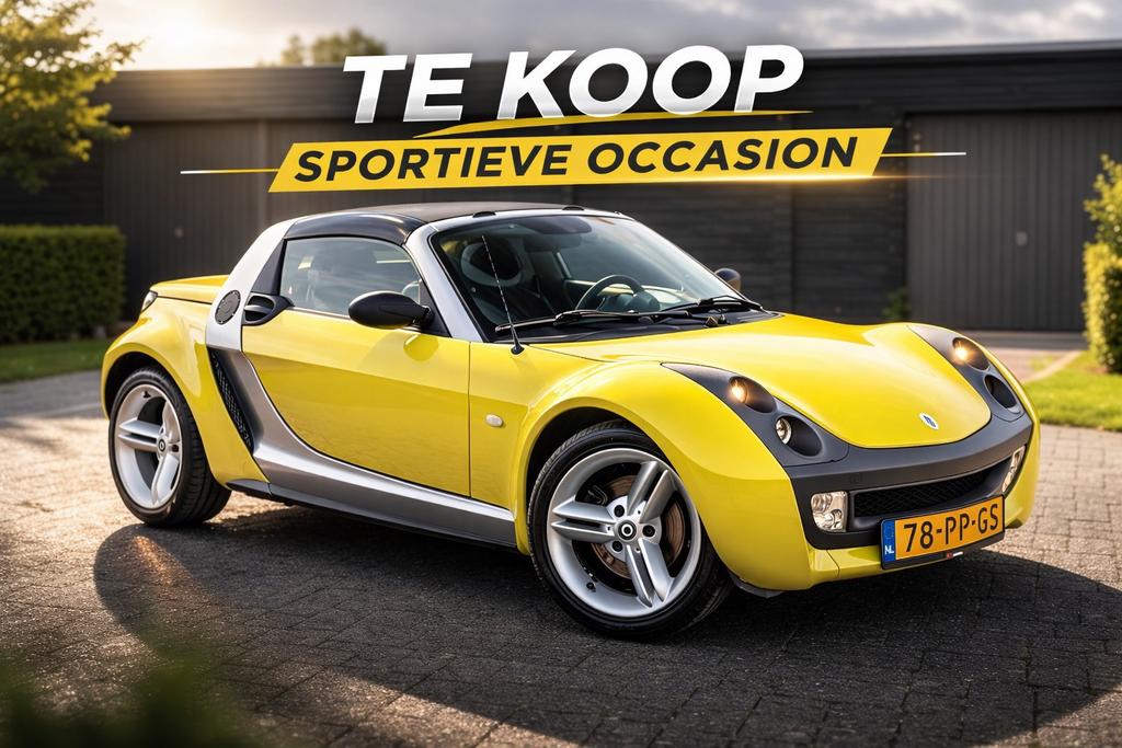 Prachtige Smart Roadster Cabrio 0.7 Turbo 81PK AUT, Auto's, Automaat, Zwart, Overige kleuren, Roadster