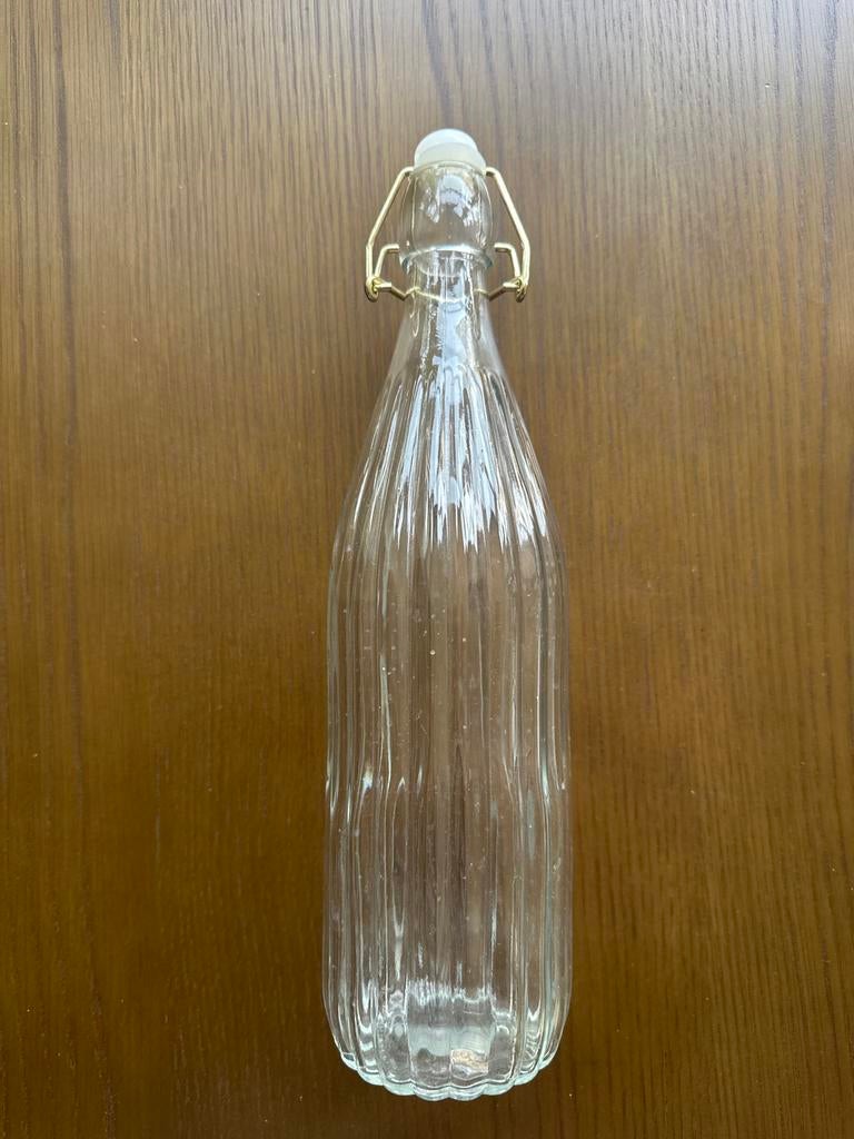 Glazen fles met beugeldop, Ophalen, 50 tot 75 cm, Wit, Glas