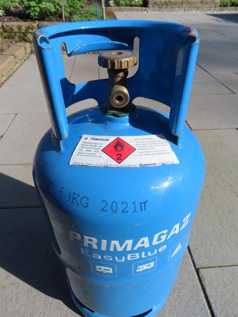 PRIMAGAZ GASFLES 5 KG. half vol, Caravans en Kamperen, Ophalen, Gebruikt