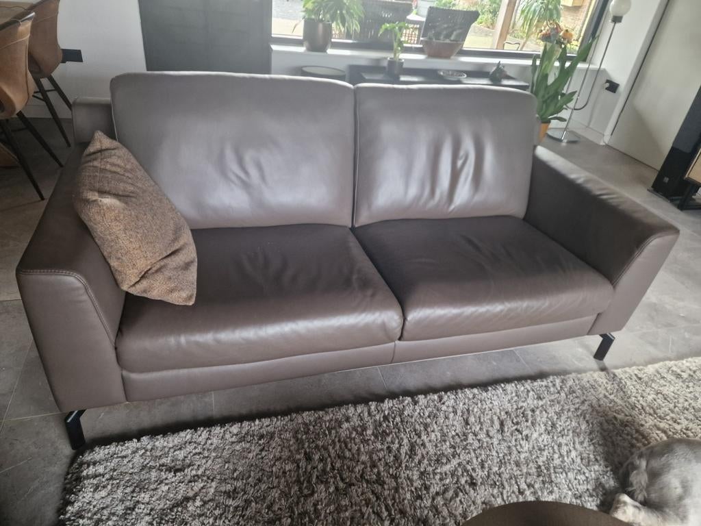 2x Montel 2,5-zits leren banken, Gebruikt, 150 tot 200 cm, Driepersoons, Ophalen of Verzenden