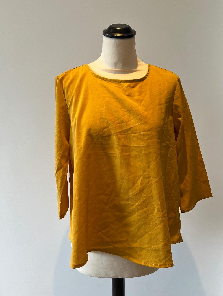ZGAN mosterd geel Pull & Bear blouse top shirt M 36 38 S, Geel, Ophalen of Verzenden, Zo goed als nieuw, Maat 36 (S)