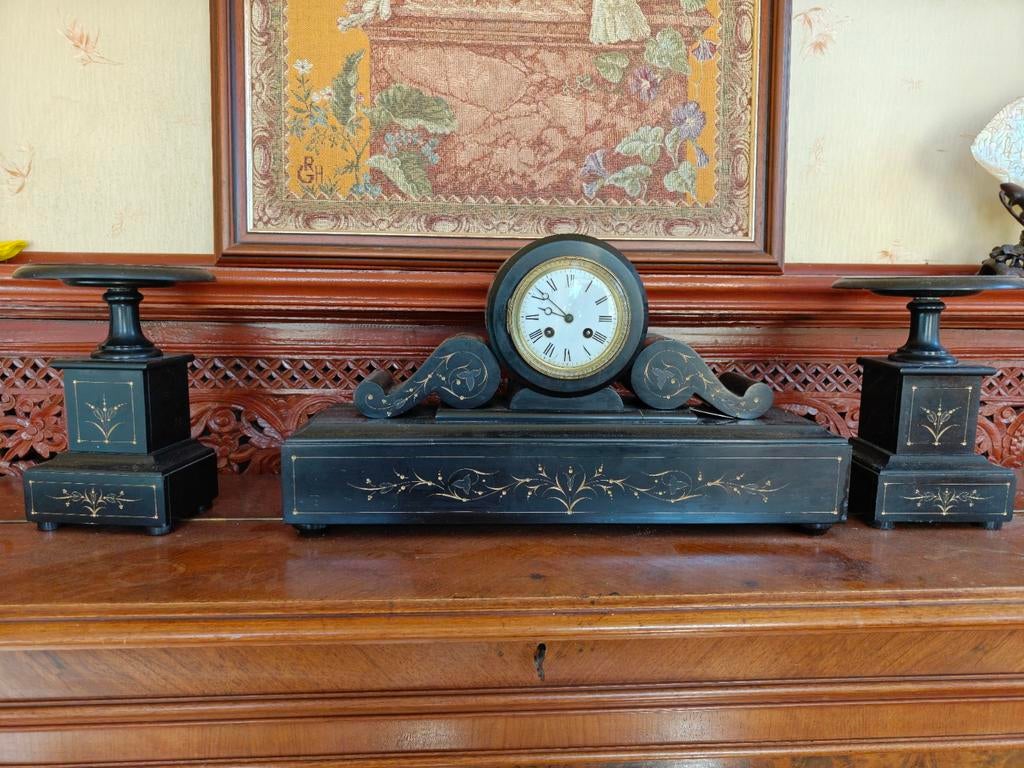 Prachtige Antieke Franse pendule schouwklok, Antiek en Kunst, Antiek | Klokken, Ophalen