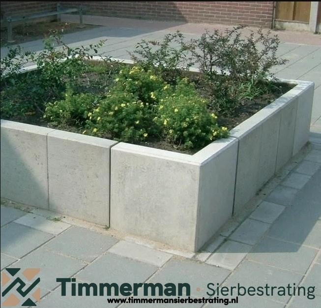 L-Element 50x30x40cm, Grijs, Keerwand, Bloembak, Grondkering, Tuin en Terras, Bielzen en Borders, 25 cm of meer, Biels, Nieuw