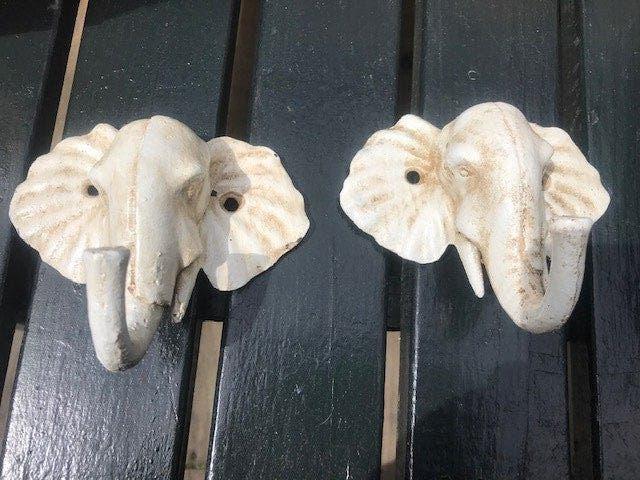 stel metalen kapstokhaken, olifanten, Ophalen of Verzenden