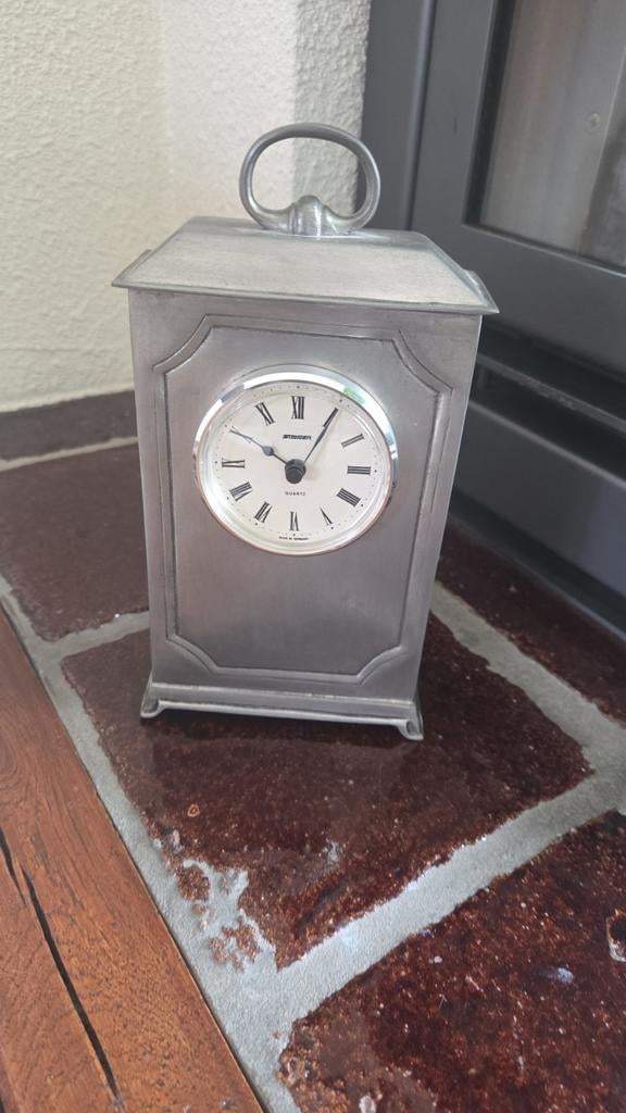 Stijlvolle tinnen tafelklok - Staiger Quartz, Ophalen of Verzenden