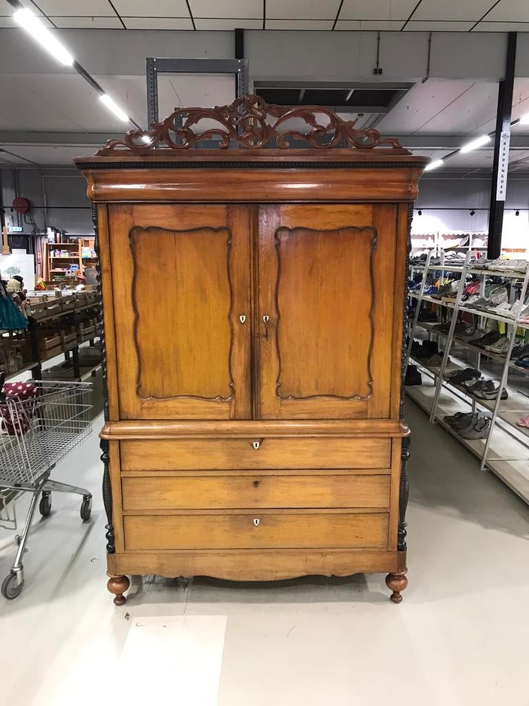 Antiek Hollands Eiken Kabinet 1850, Ophalen of Verzenden