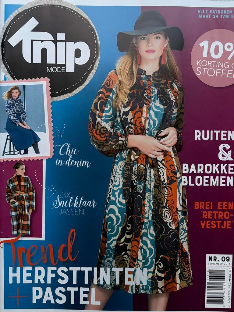 Knipmode september 2018, Ophalen of Verzenden, Zo goed als nieuw, Vrouw, Knipmode
