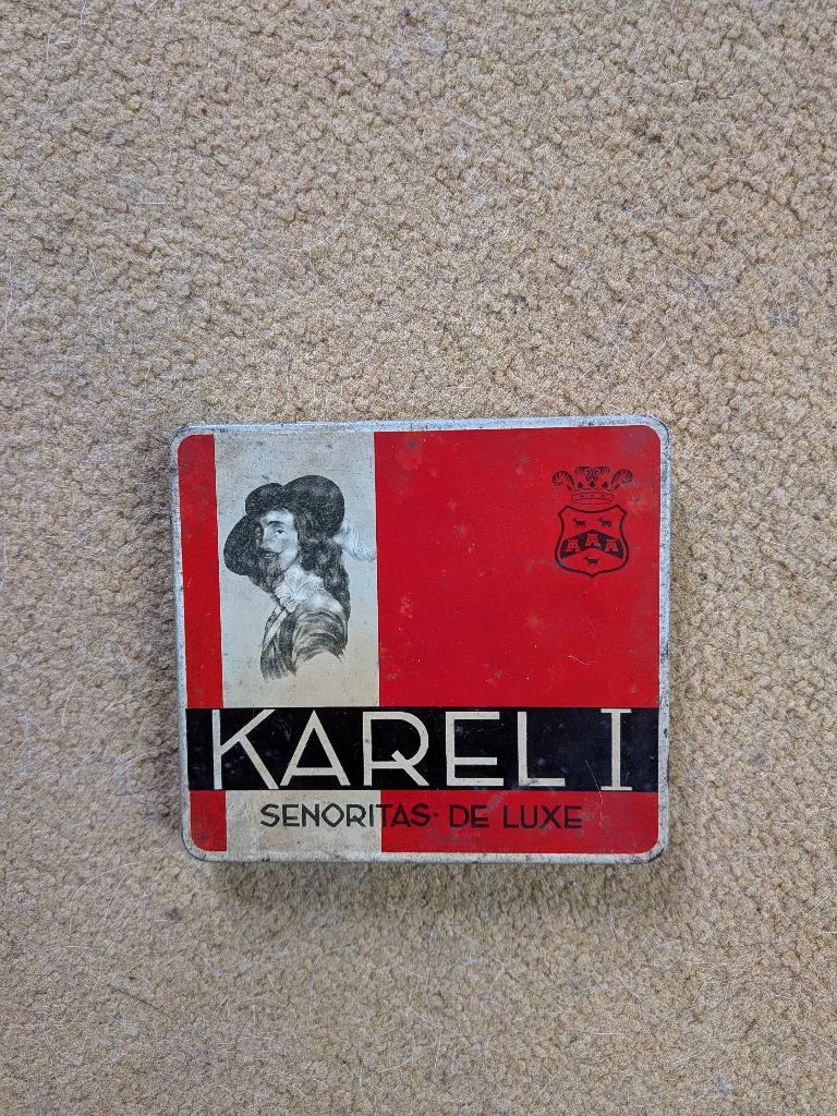 Sigarendoosje van blik, Karel I, Ophalen of Verzenden, Gebruikt, Overige typen