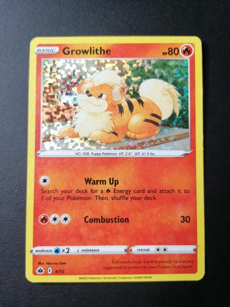 Growlithe - Holofoil McDonald's Match Battle 2022 - Pokémon, Ophalen of Verzenden, Zo goed als nieuw, Foil