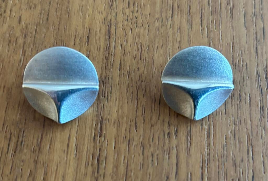 Lapponia zilver Björn Weckström oorbellen Triangulum izgst, Ophalen of Verzenden, Zo goed als nieuw, Knopjes of Stekers, Zilver