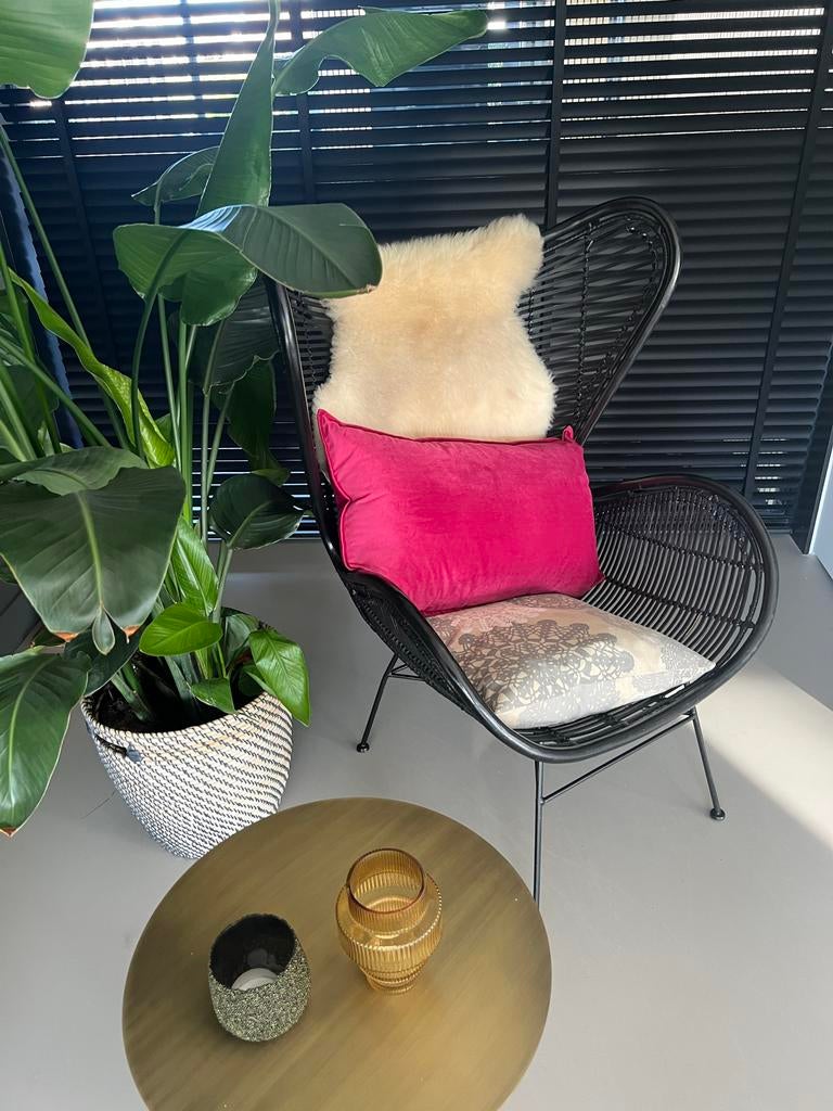 HKliving Rotan Egg chair Design Fauteuil | Zwart, Ophalen, Zo goed als nieuw, Riet of Rotan, 75 tot 100 cm